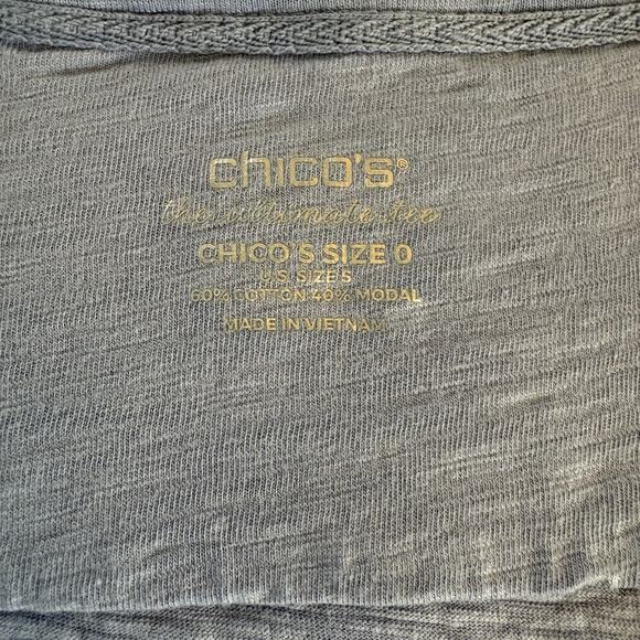 Chico's Women's 3/4 Sleeve “The Ultimate Tee” Light Blue V-neck Size 0 (small) - Picture 8 of 12